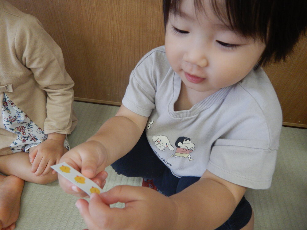 シールをもらう