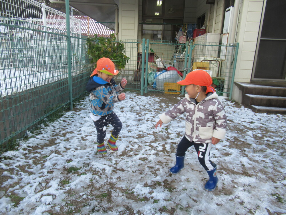 雪合戦をしている
