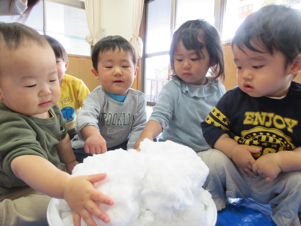 雪に触る