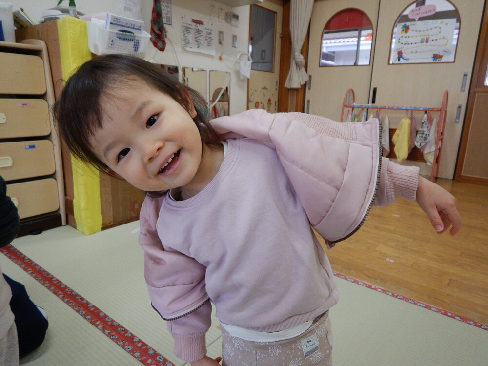 ジャンバーを着る