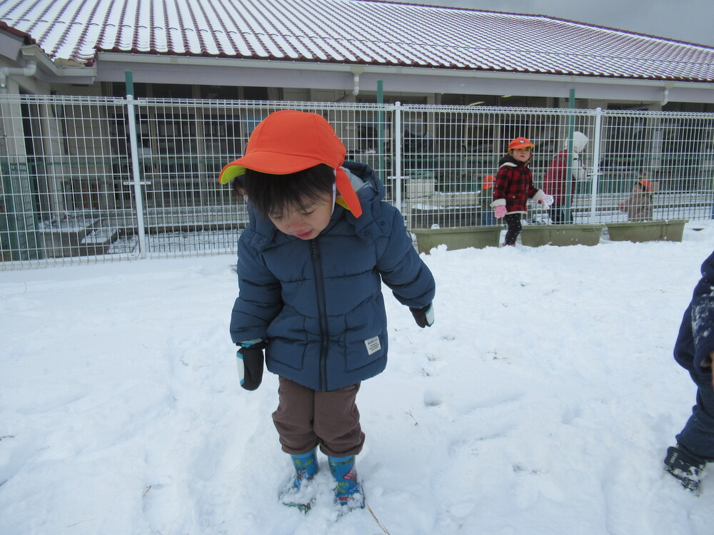 雪遊びをする