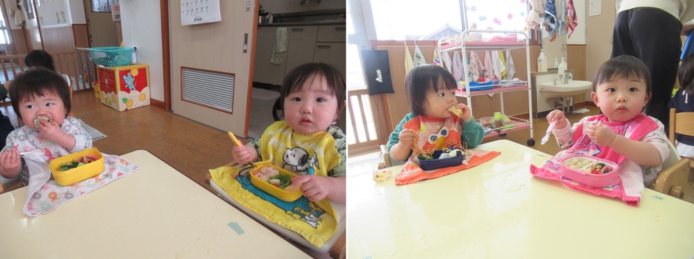 お弁当を食べる２