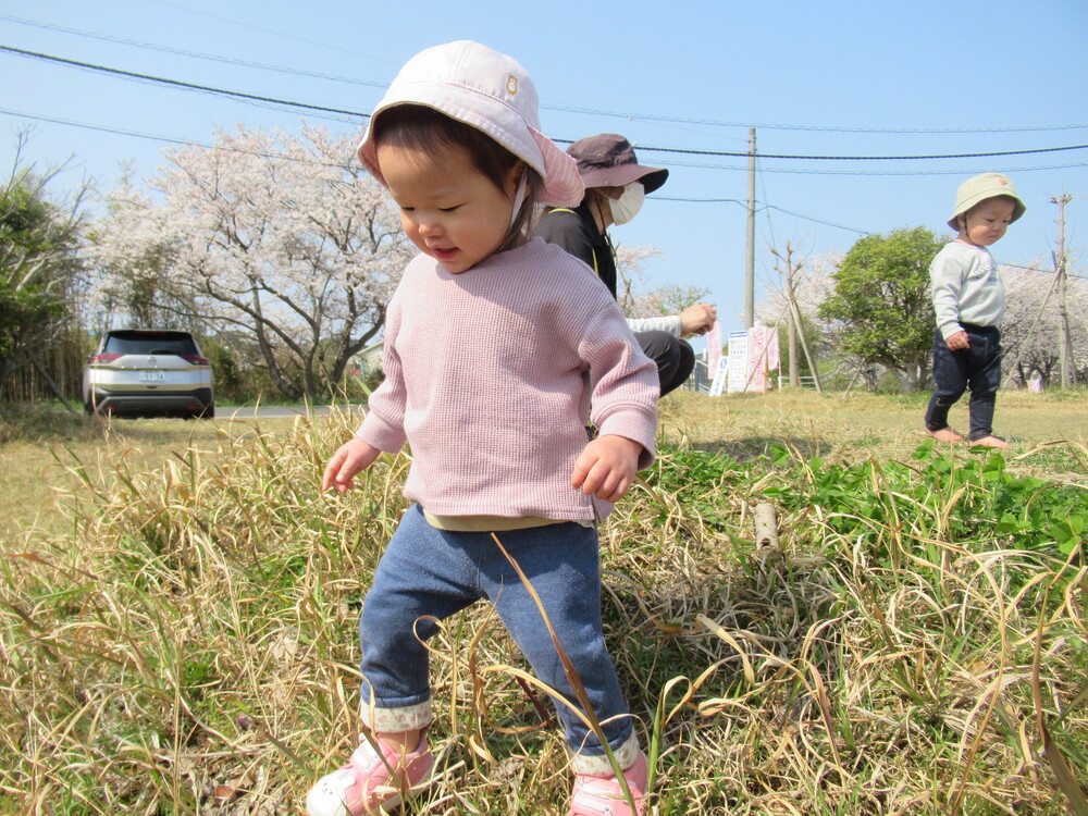 原っぱで遊ぶ子ども