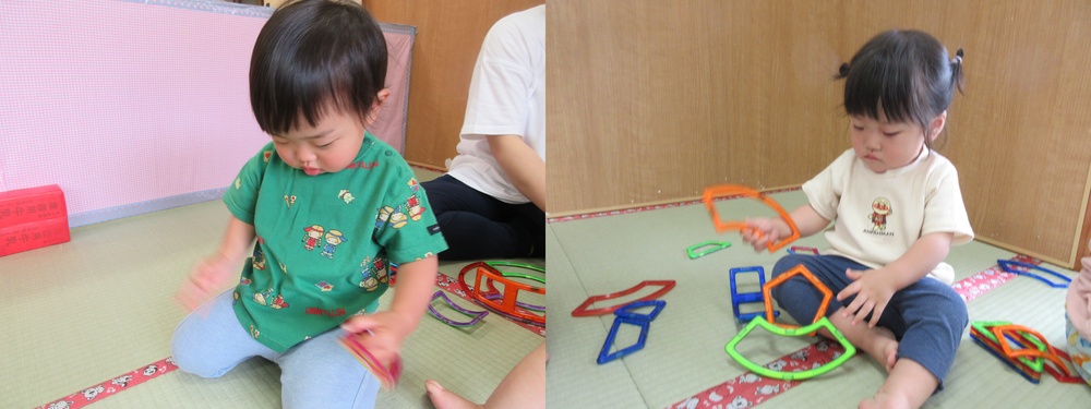 マグブロックで遊んでいる３