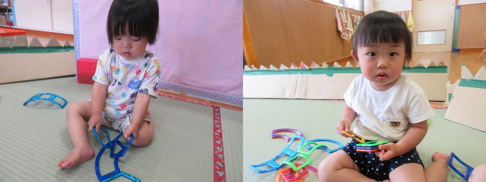 マグブロックで遊んでいる１