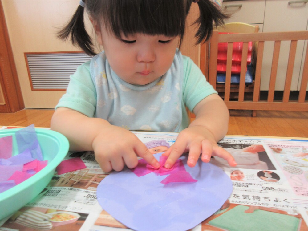 紫陽花製作の様子
