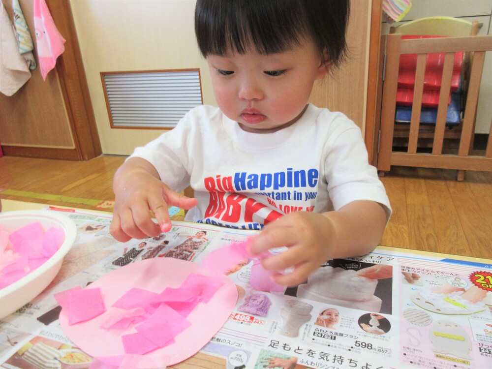 紫陽花製作の様子