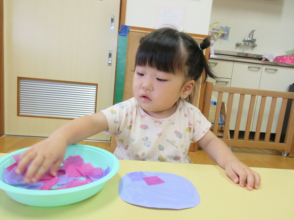 紫陽花製作の様子 