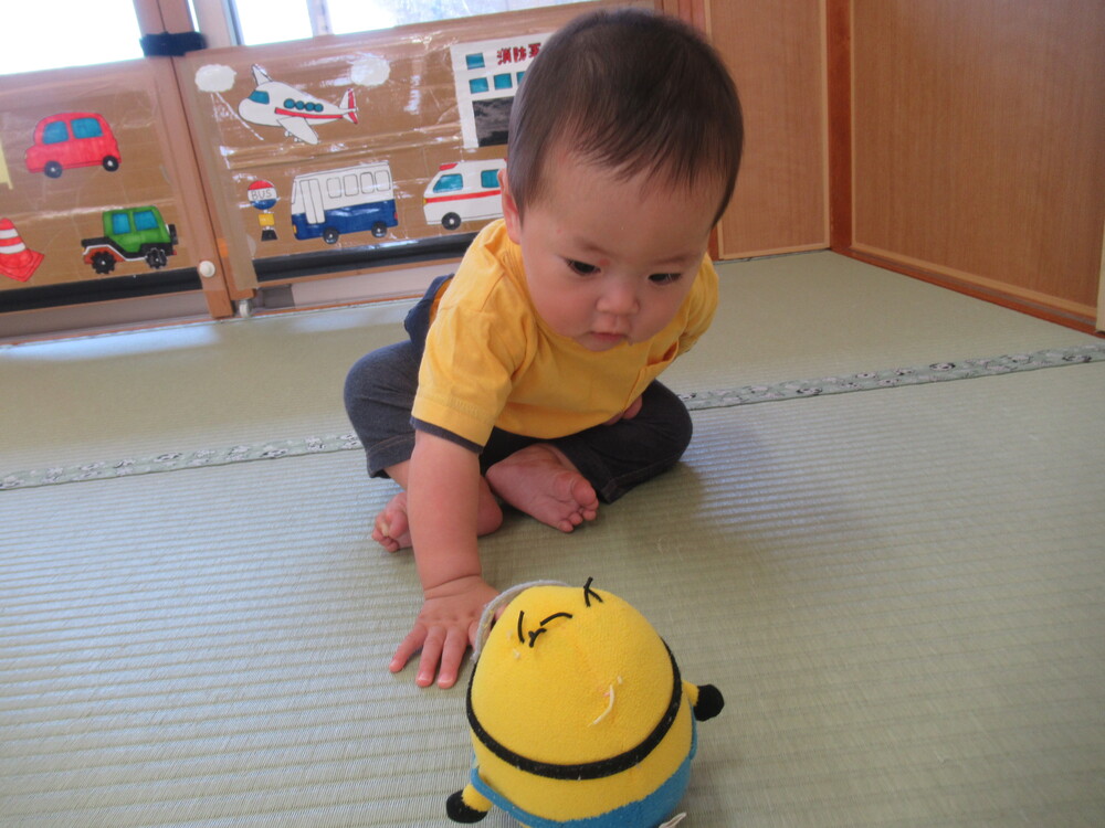 おもちゃを取ろうとしている