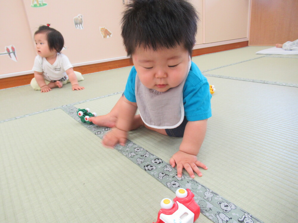 おもちゃを取ろうとしている