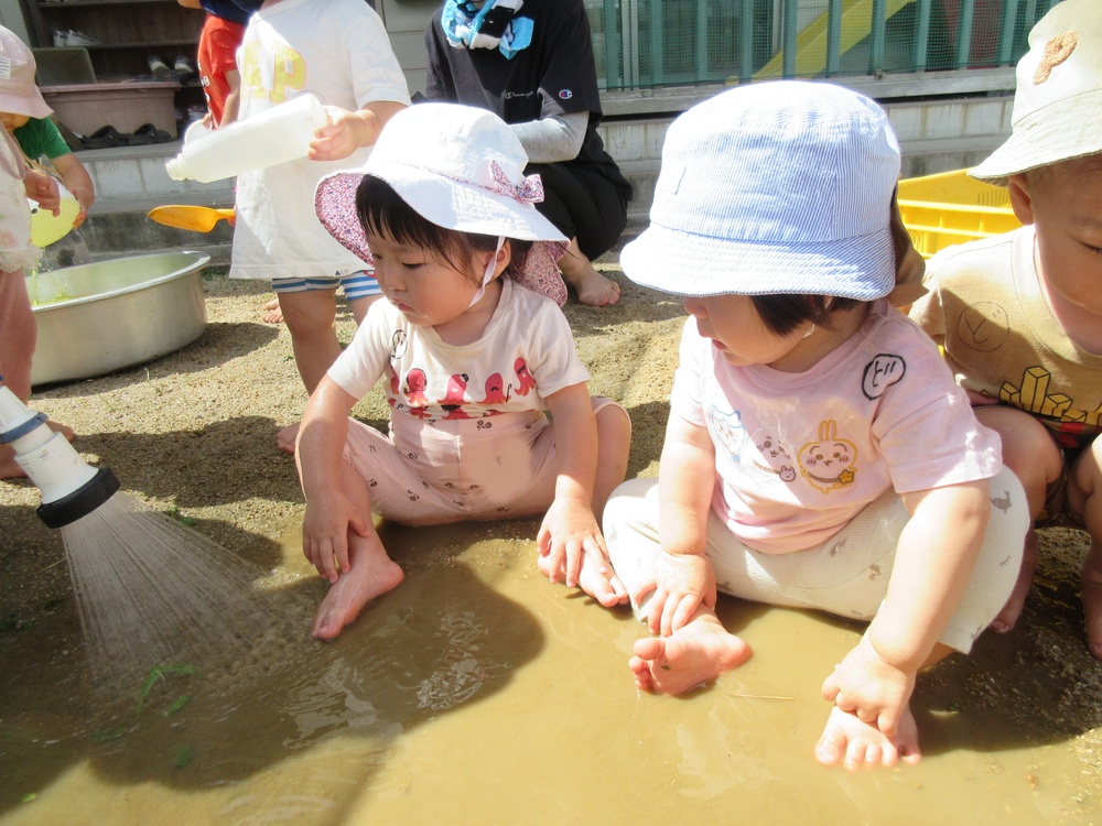 泥んこ遊びをしている (2)