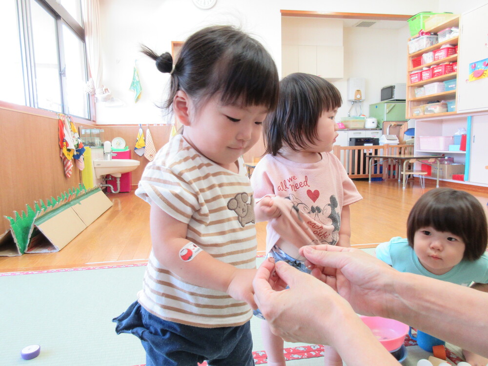 トンボの観察の様子