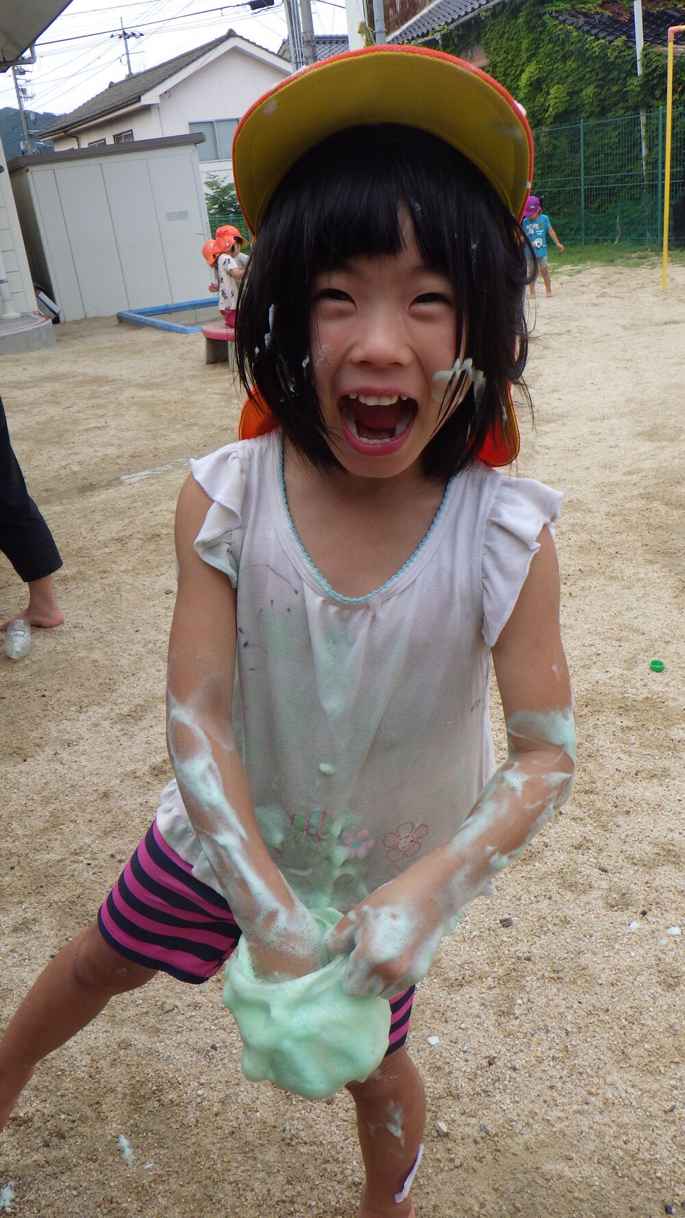 泡遊びの様子