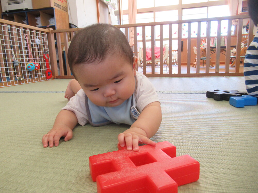 ブロックで遊んでいる様子 (1)