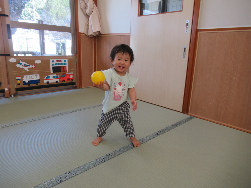 ボールで遊んでいる様子