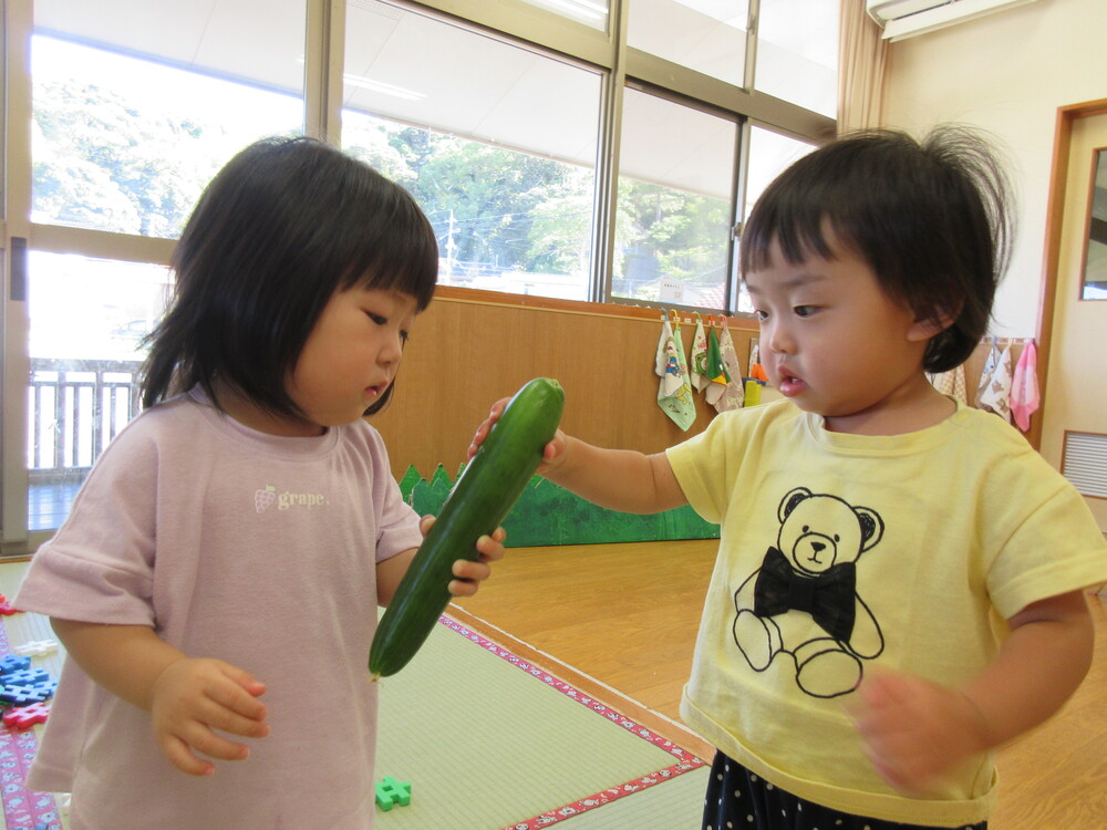 きゅうりを持っている (2)