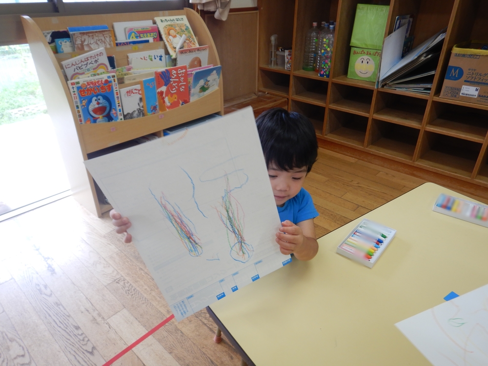花火の絵を描く