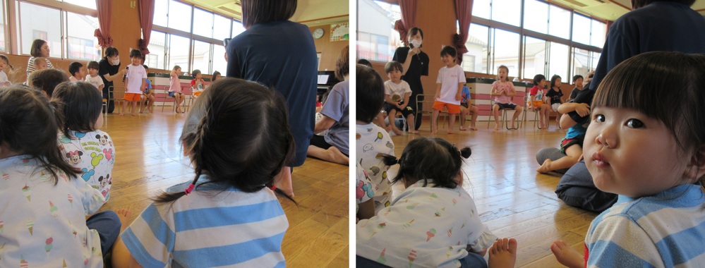 誕生会に参加している