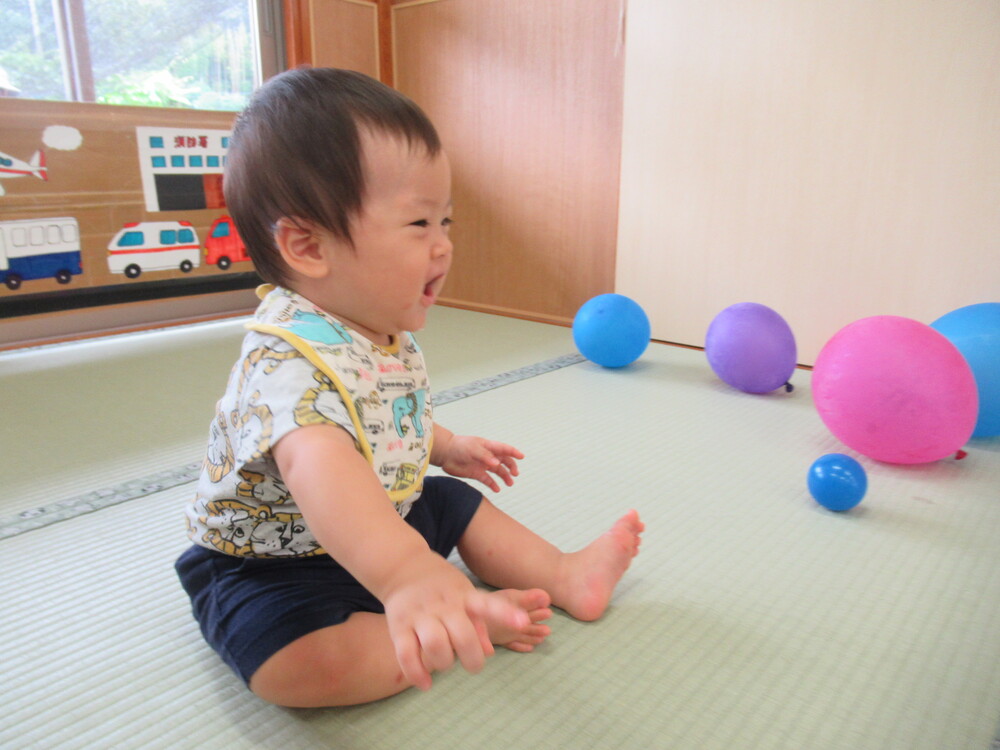 ボールで遊んでいる様子 (2)