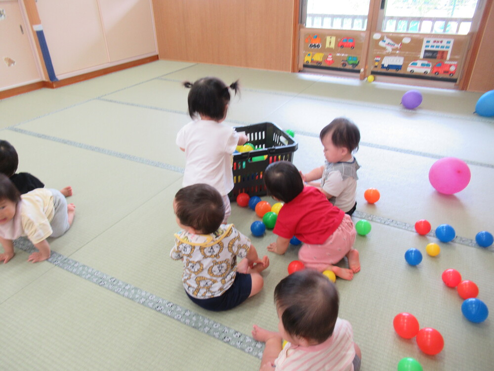 ボールで遊んでいる様子