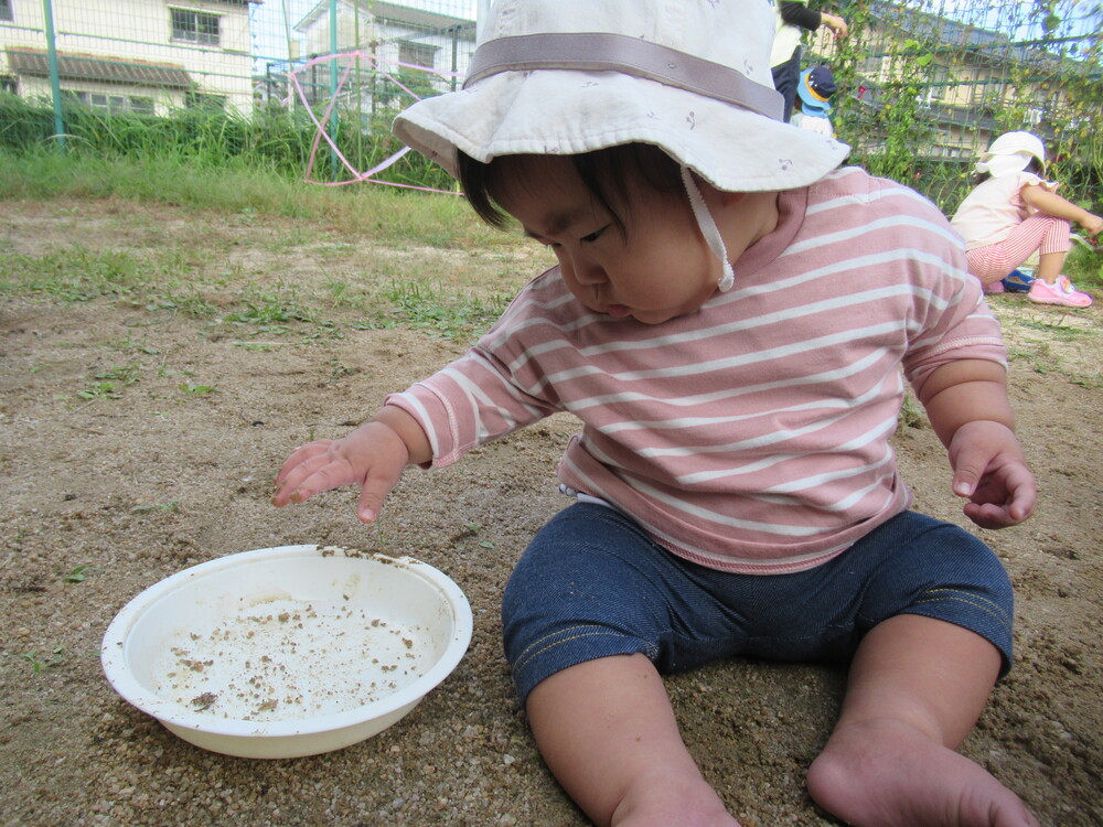 園庭で遊んでいる様子