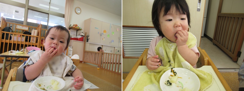 給食を食べている子どもたち１