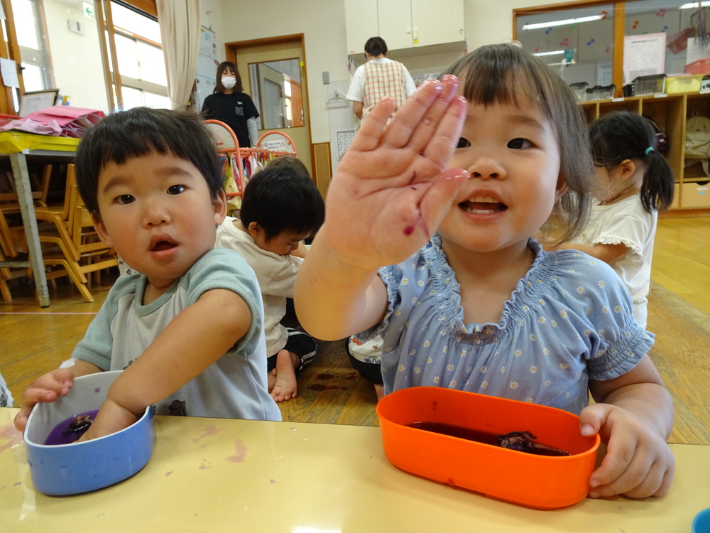 朝顔の染め布 (1)