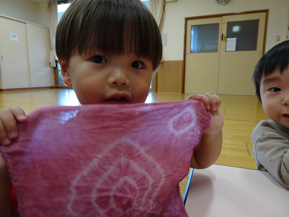 朝顔の絞り染め (2)