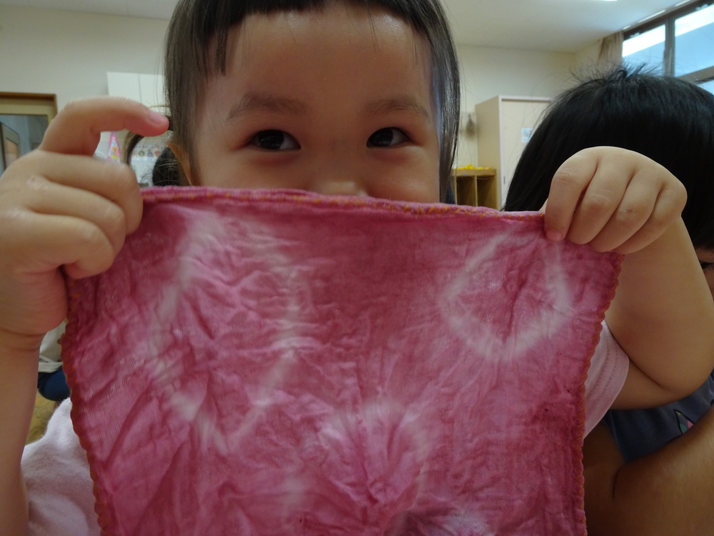 朝顔の絞り染め (4)