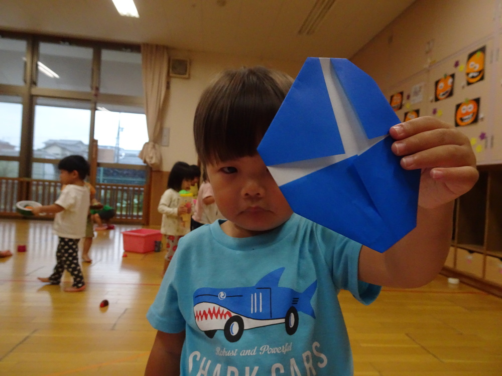 折り紙で朝顔作り (4)