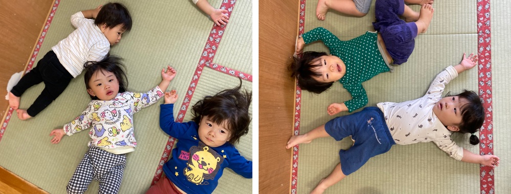 寝転ぶ子ども