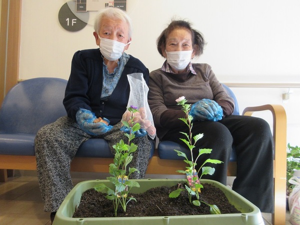 綺麗なお花とお二人