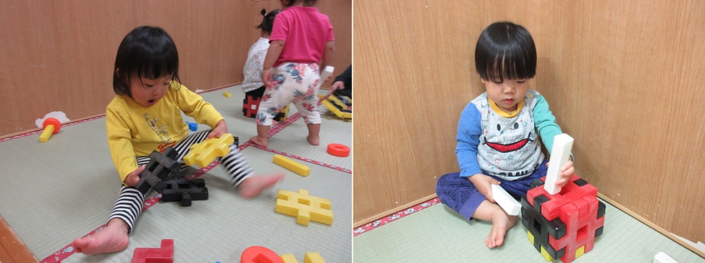 井形ブロックで遊んでいる (2)