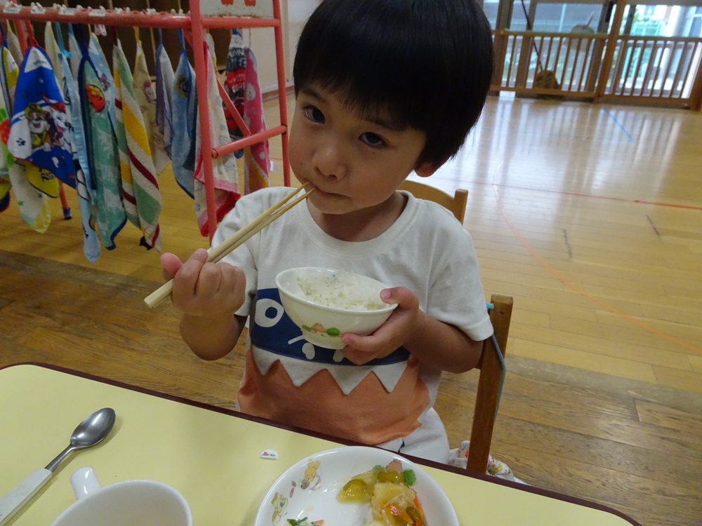 箸で食べている (2)