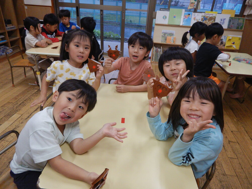 折り紙で折ったトナカイの完成