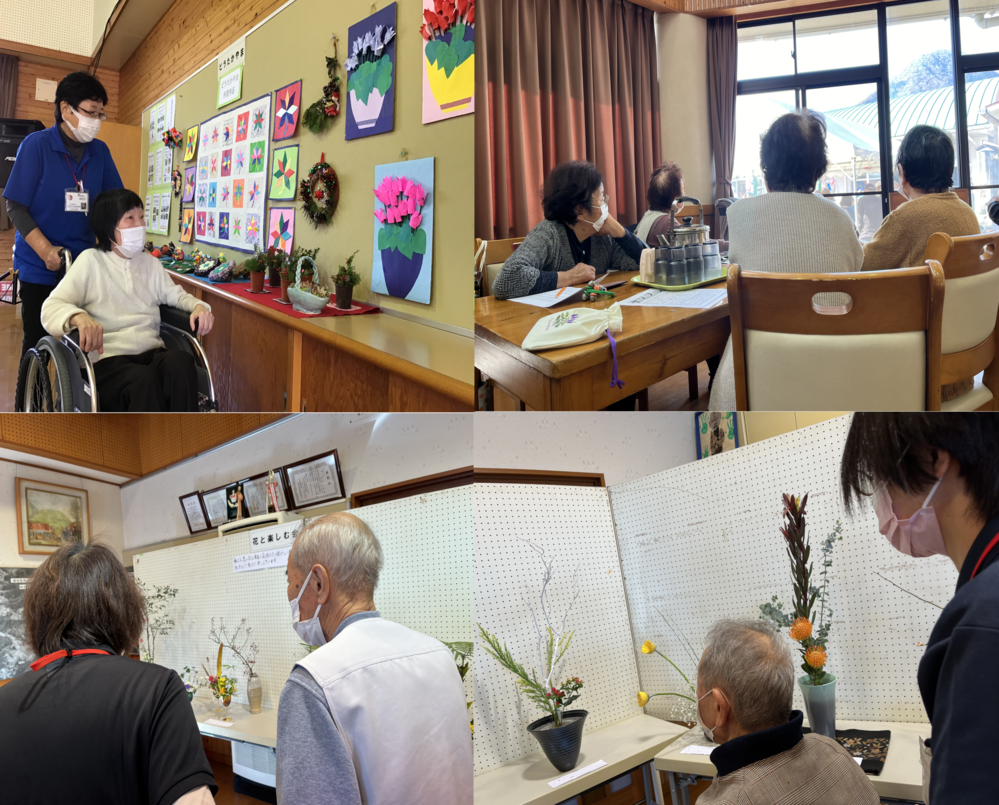 文化祭展示を見ている様子