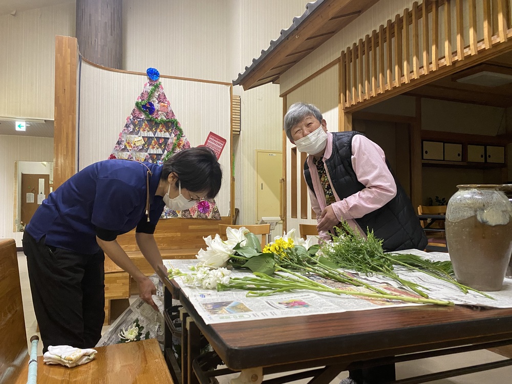 Sさんと生け花