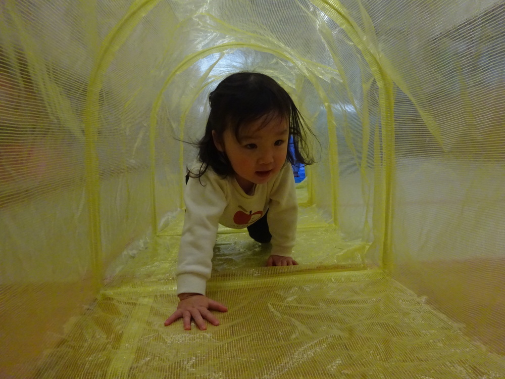 トンネルで遊んでいる子ども (9)