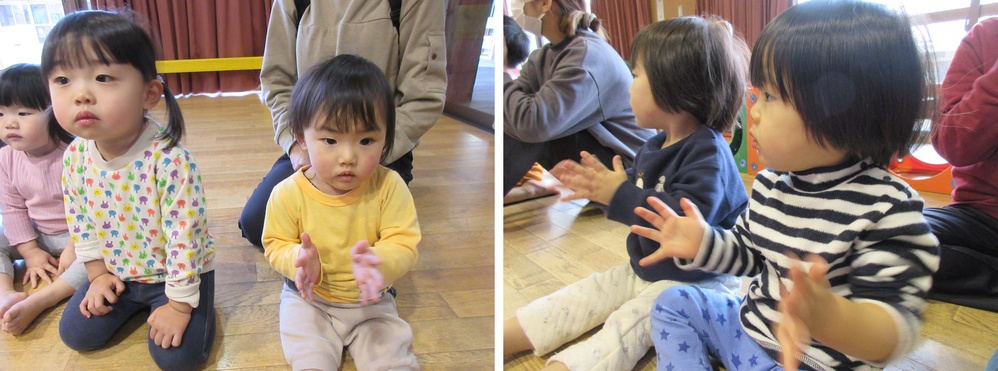 お楽しみ会の練習を見ている (2)