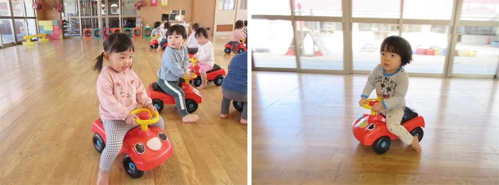 コンビカーで遊ぶ様子