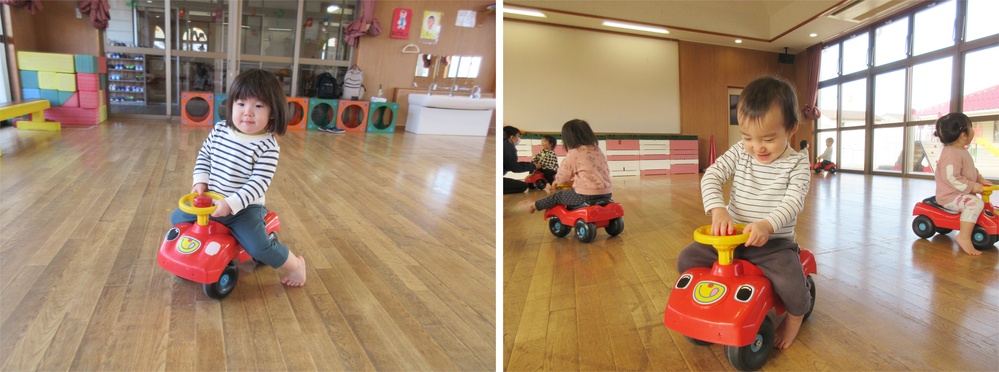 コンビカーで遊ぶ様子