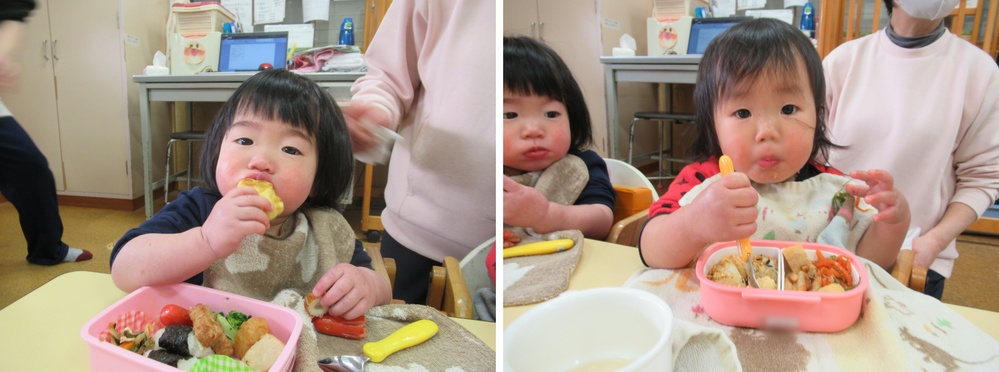 お弁当を食べている様子 (7)-horz