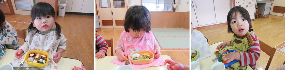 お弁当を食べる子どもたち