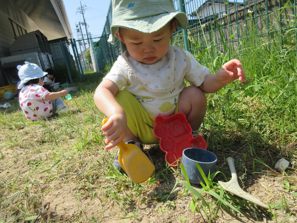 園庭で遊んでいる様子 (１)