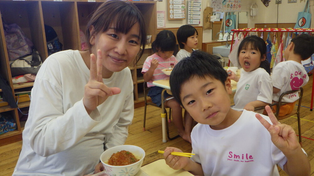 一日保育士体験の様子