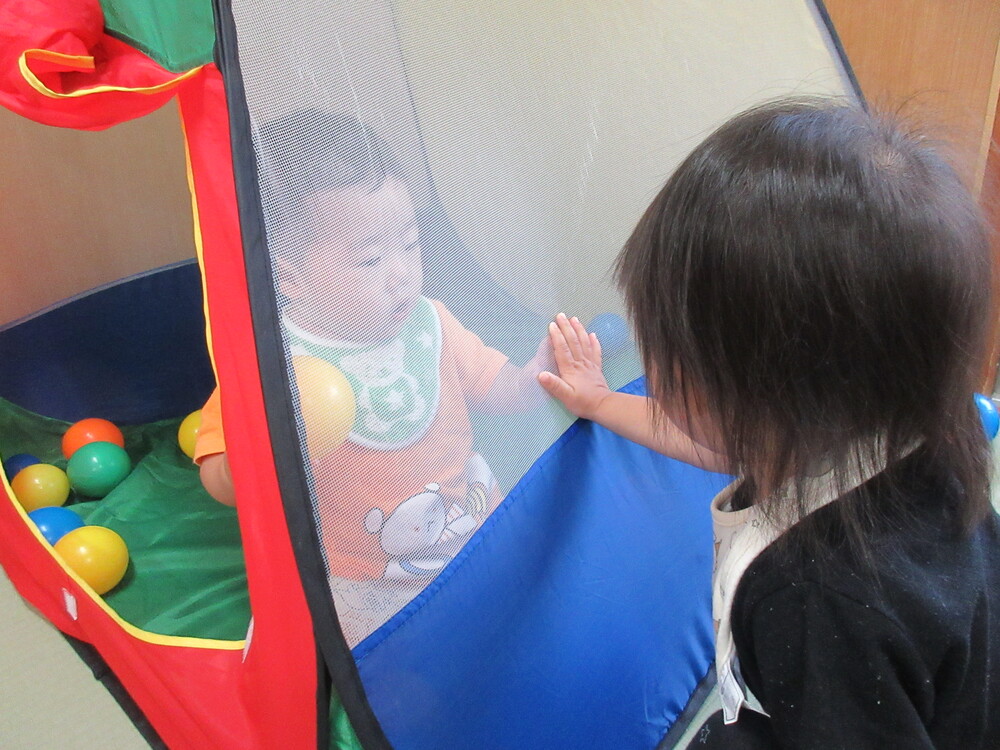 ボール遊びをする様子