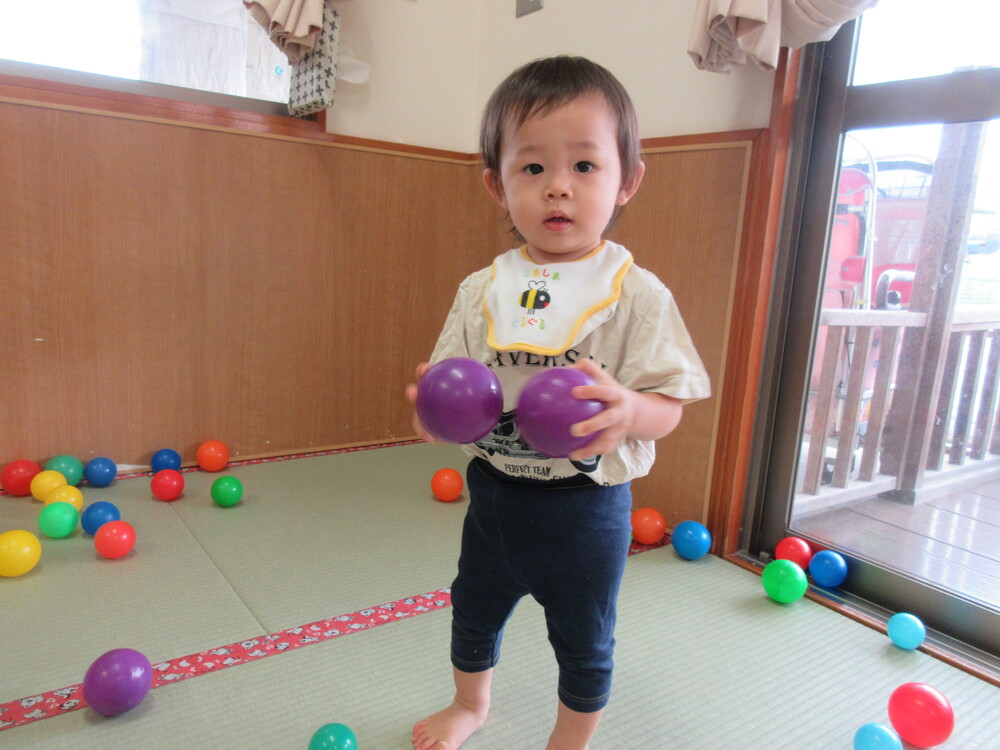 ボール遊びをしている様子