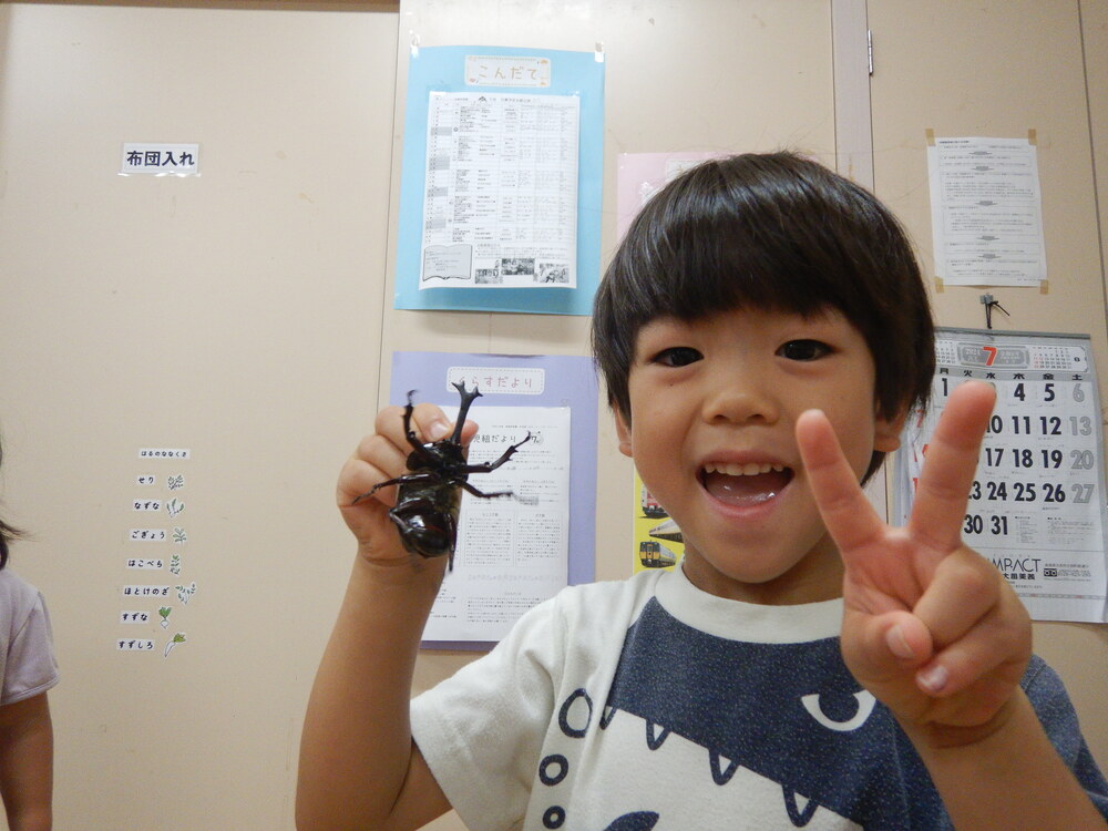 かぶとむしを観察している様子 (5)