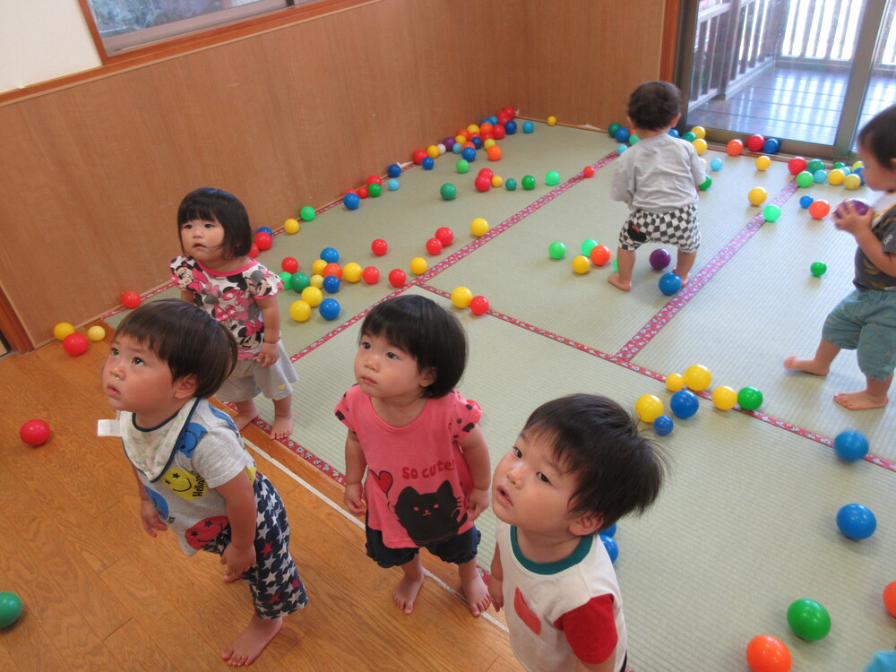 ボールで遊んでいる様子