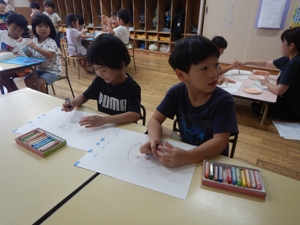 自分の顔を描く